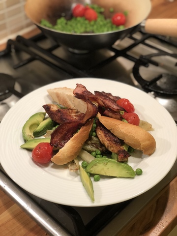 Warm Winter Salad with Turkey and Bacon