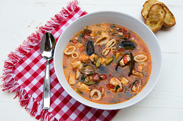 Sicilian Seafood Soup with Couscous