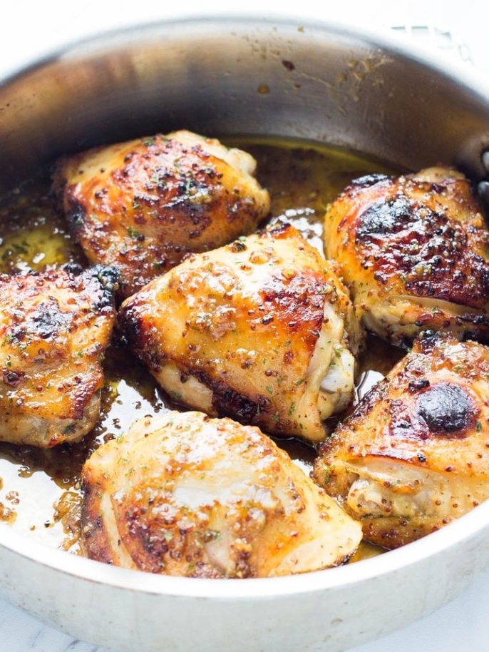 Chicken Thights with Honey & Mustard | Recipes Friend